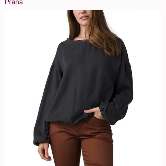 Product image for NWT PrAna Lavender Bay Top in color Coal Womens Size XS Cinched Waste Blouse