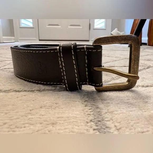 Product image for NWT Mens Timberland Brown Leather Belt with stitching Size 32 waist