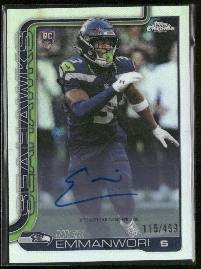 2025 Topps Chrome Rookie Autographs Refractor Nick Emmanwori #/499 Auto