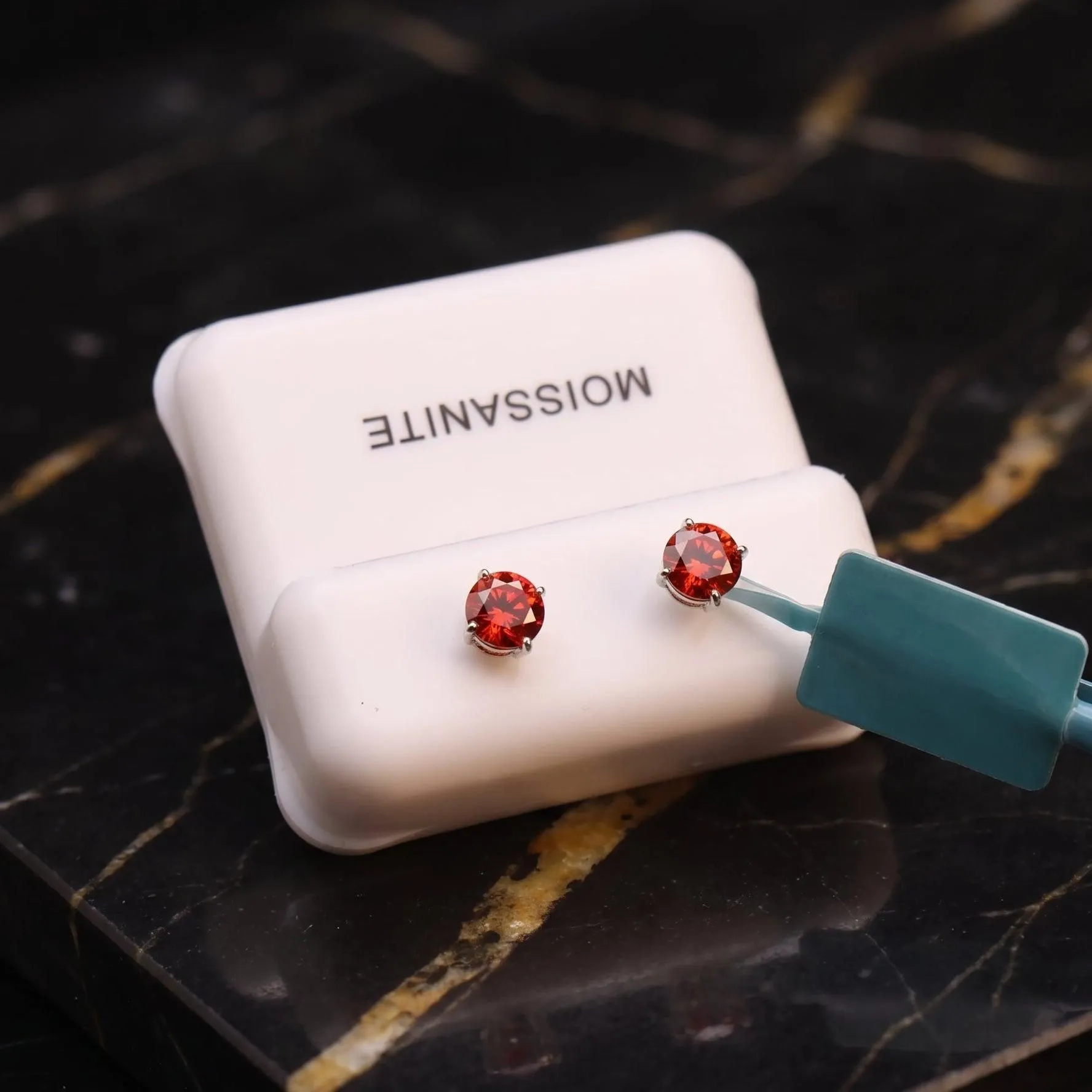 Moissanite Garnet 5mm Studs Gra Certified 925 Sterling Silver Genuine