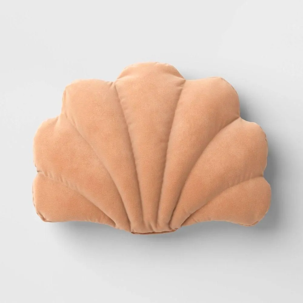 New without box - 20"x15" Shell Outdoor Novelty Plush Pillow Peach - Threshold