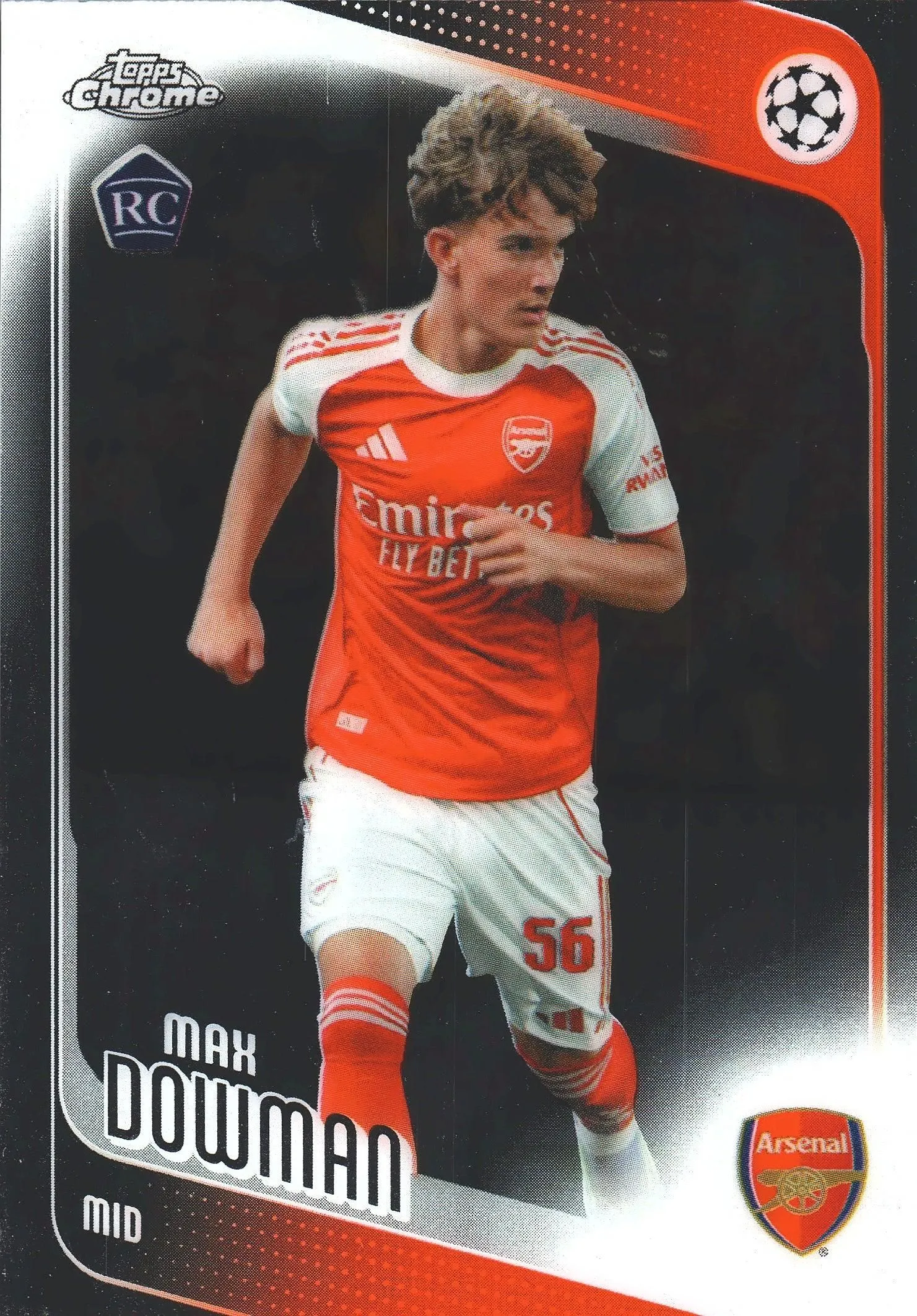 2025 Topps Chrome UCC Max Dowman RC #57 Arsenal FC