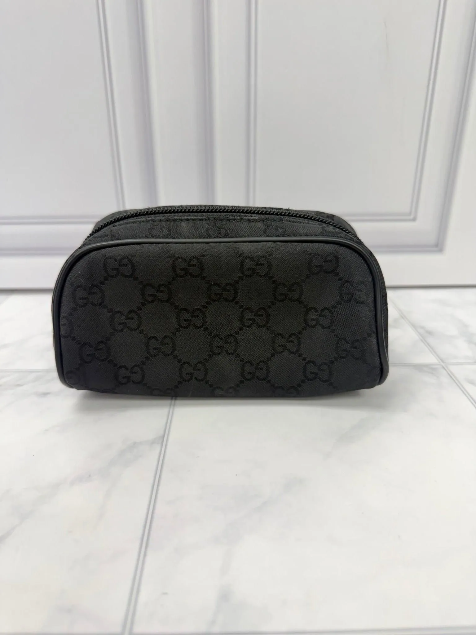 Gucci Black GG Canvas Cosmetic Pouch