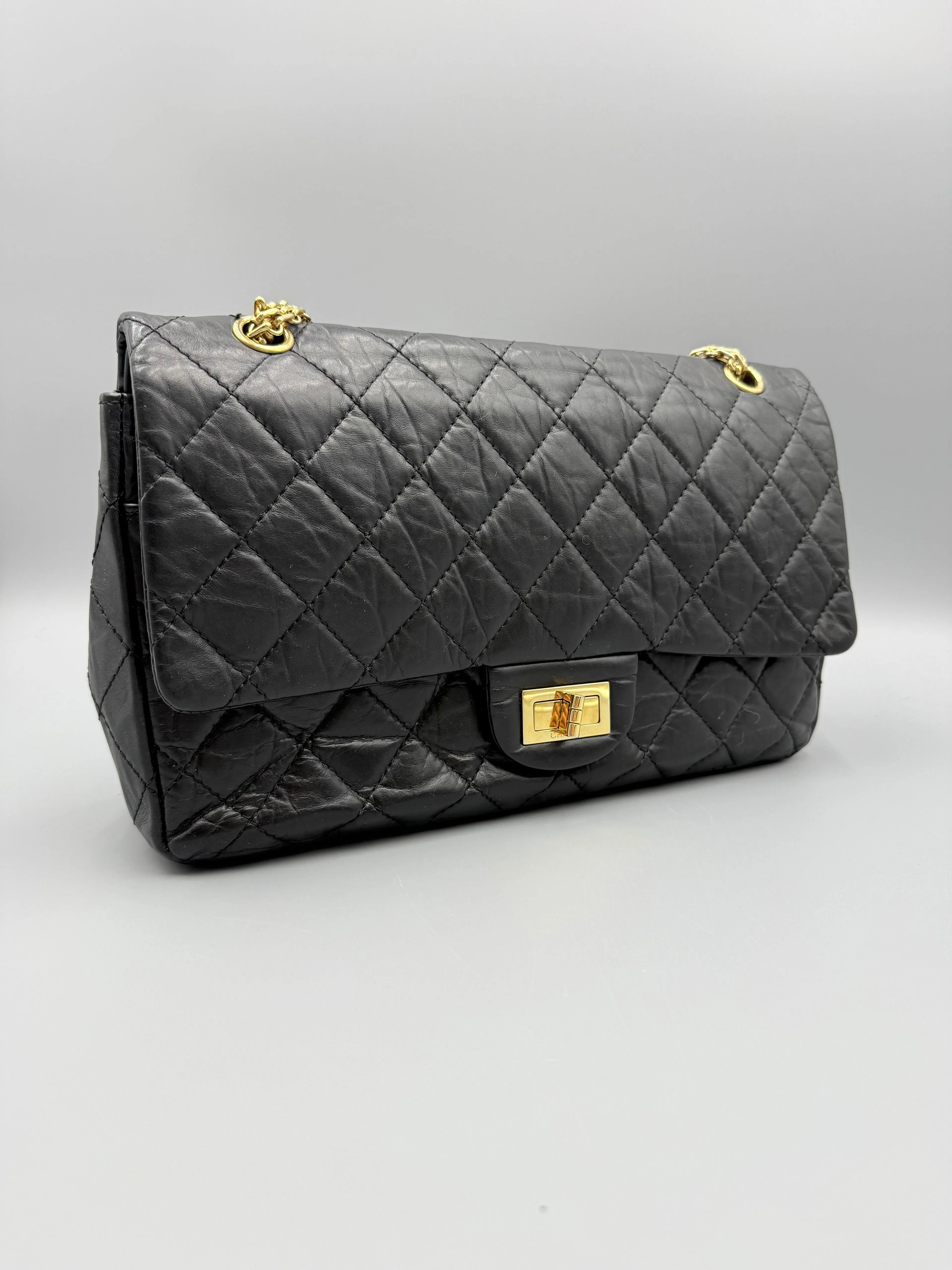 Chanel 2011 Black Quilted Calfskin 2.55 Reissue flap bag