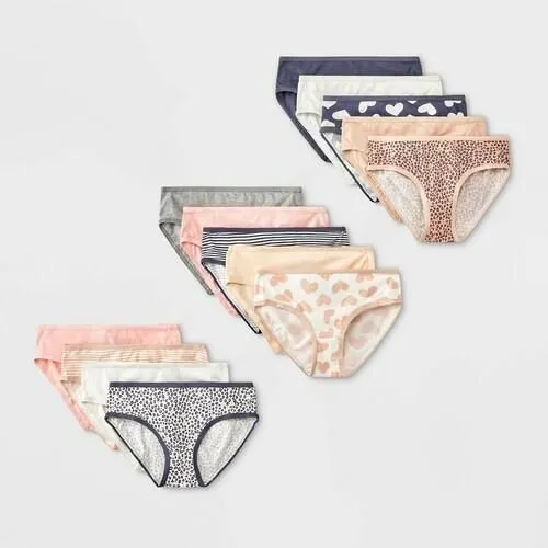 Girls' 14pk 'Leopard' Hipster Underwear - Cat & Jack™ Cream 4