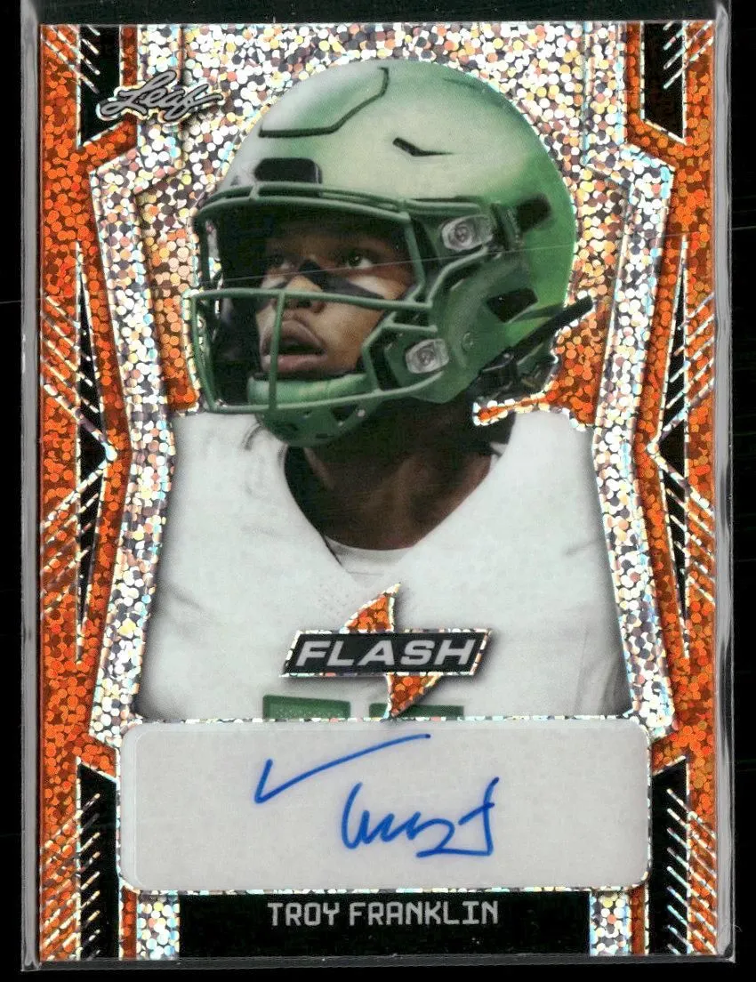 2022 Leaf Flash Portrait AU Metalized Sparkles Orange Troy Franklin #/6 AU