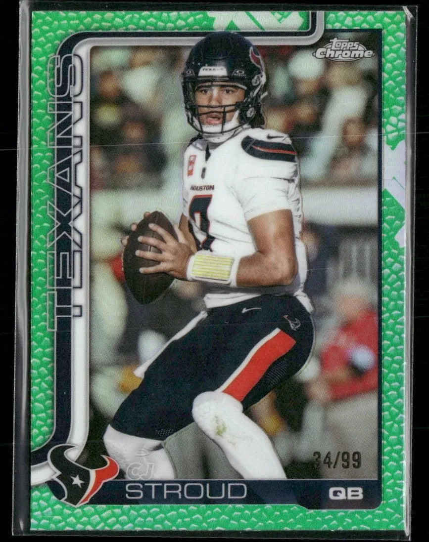 2025 Topps Chrome Football Leather Green CJ Stroud #/99 #119