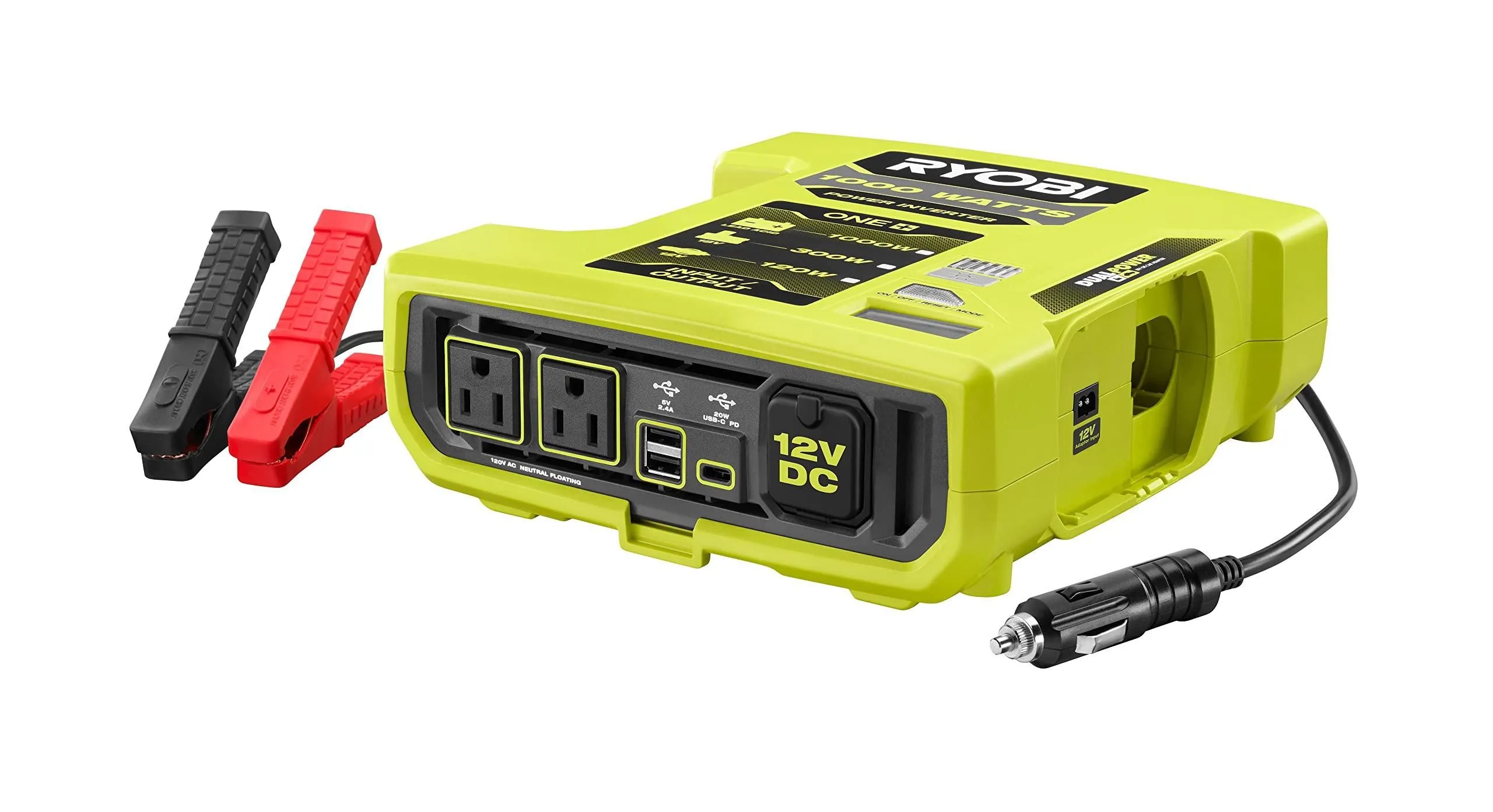 RYOBI ONE+ 18V 1000-Watt Max 12-Volt Automotive Power Inverter