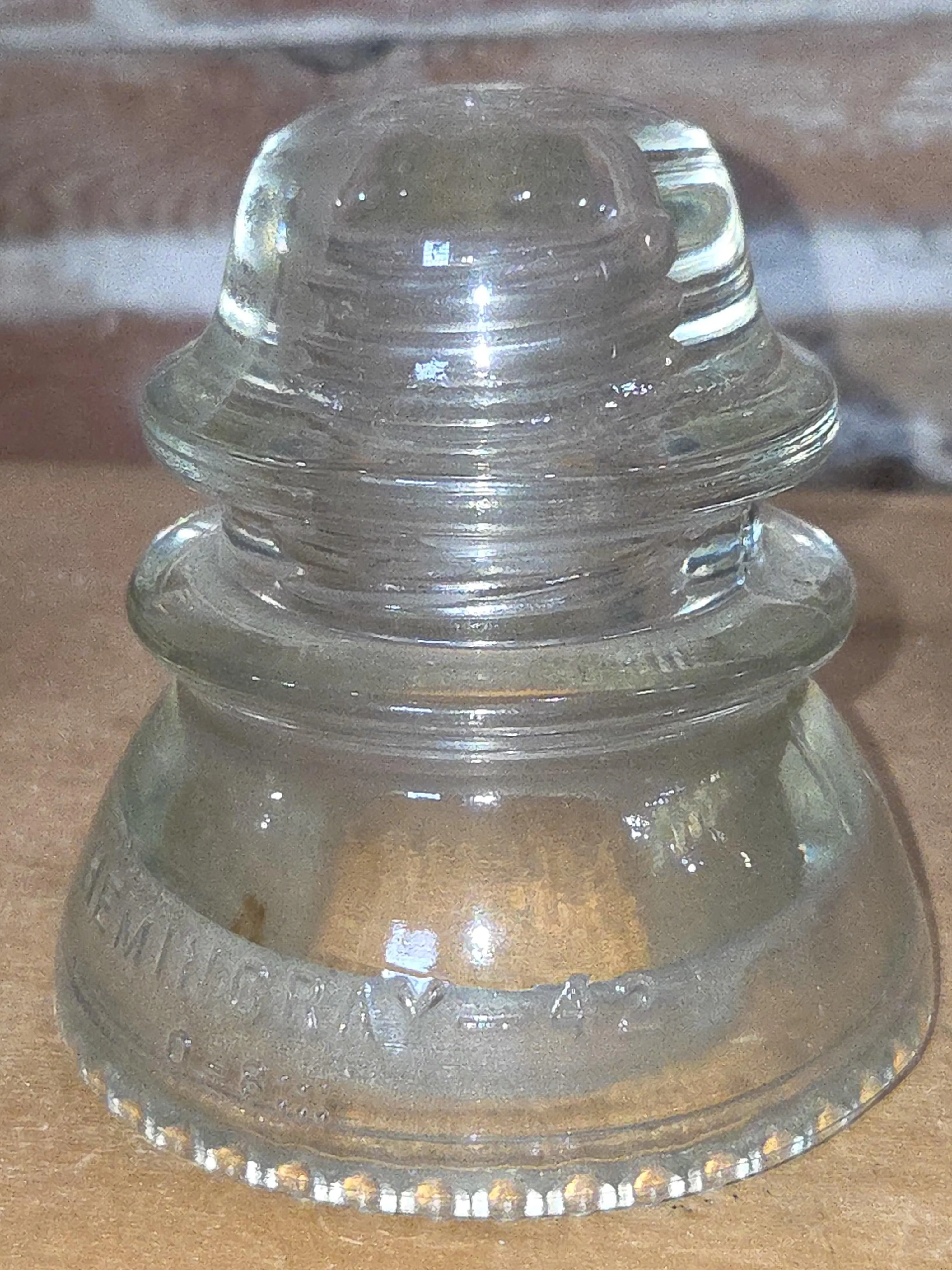 Vintage Hemingray #42 Clear Glass Insulator h642