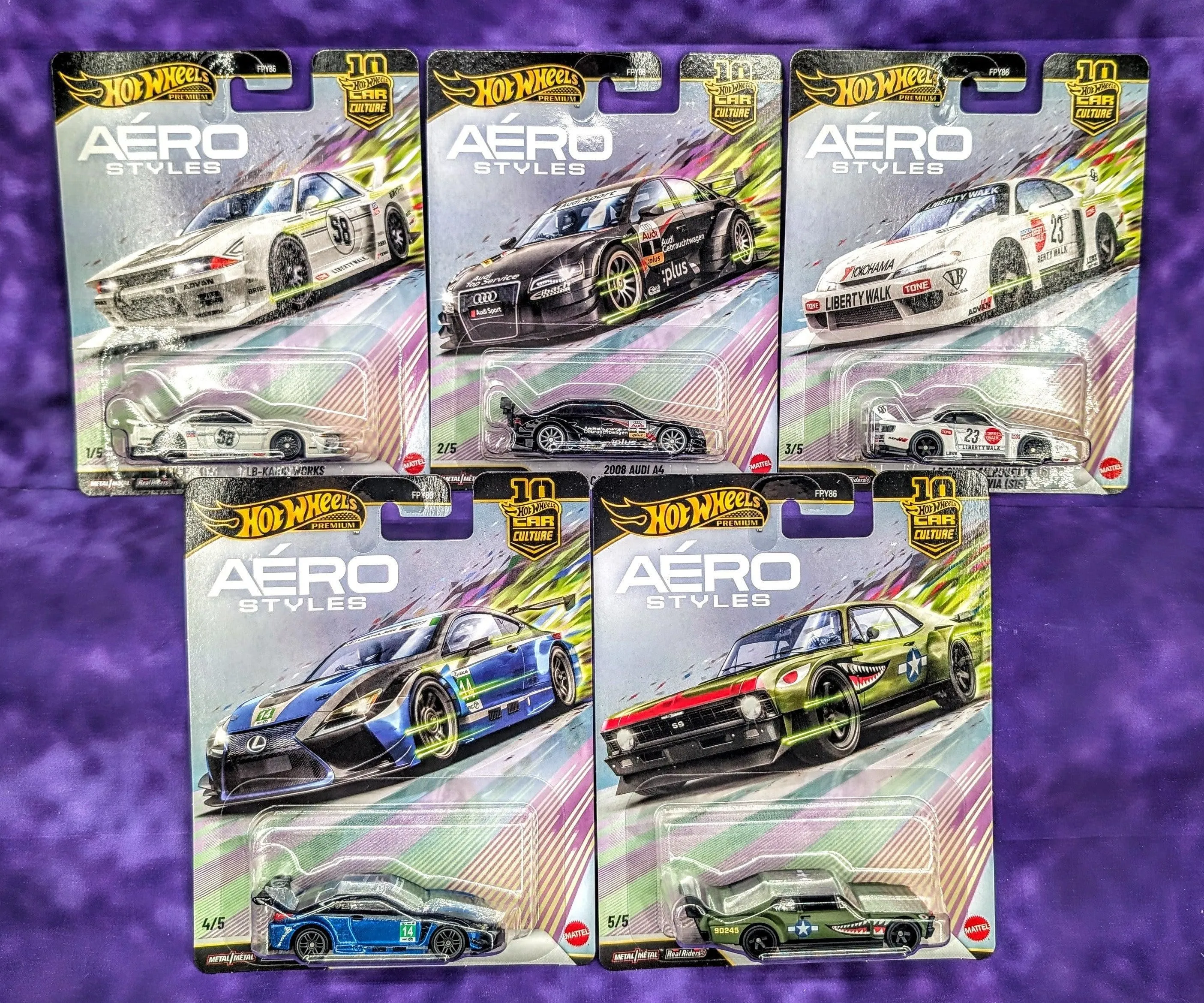 (MORE COMING SOON) Hot Wheels Aero Styles Set of 5 - Car Culture - Premium