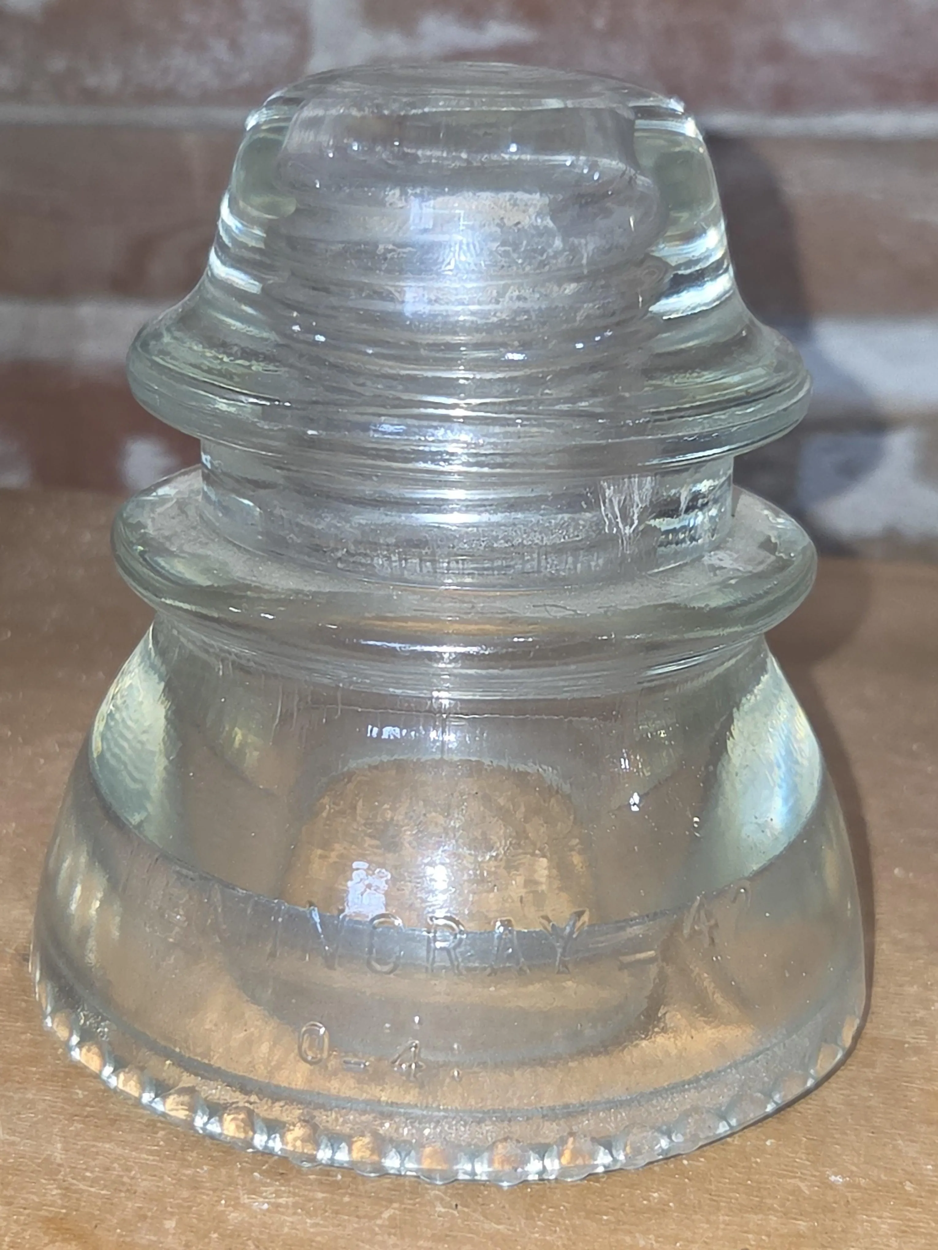 Vintage Hemingray #42 Clear Glass Insulator h642b