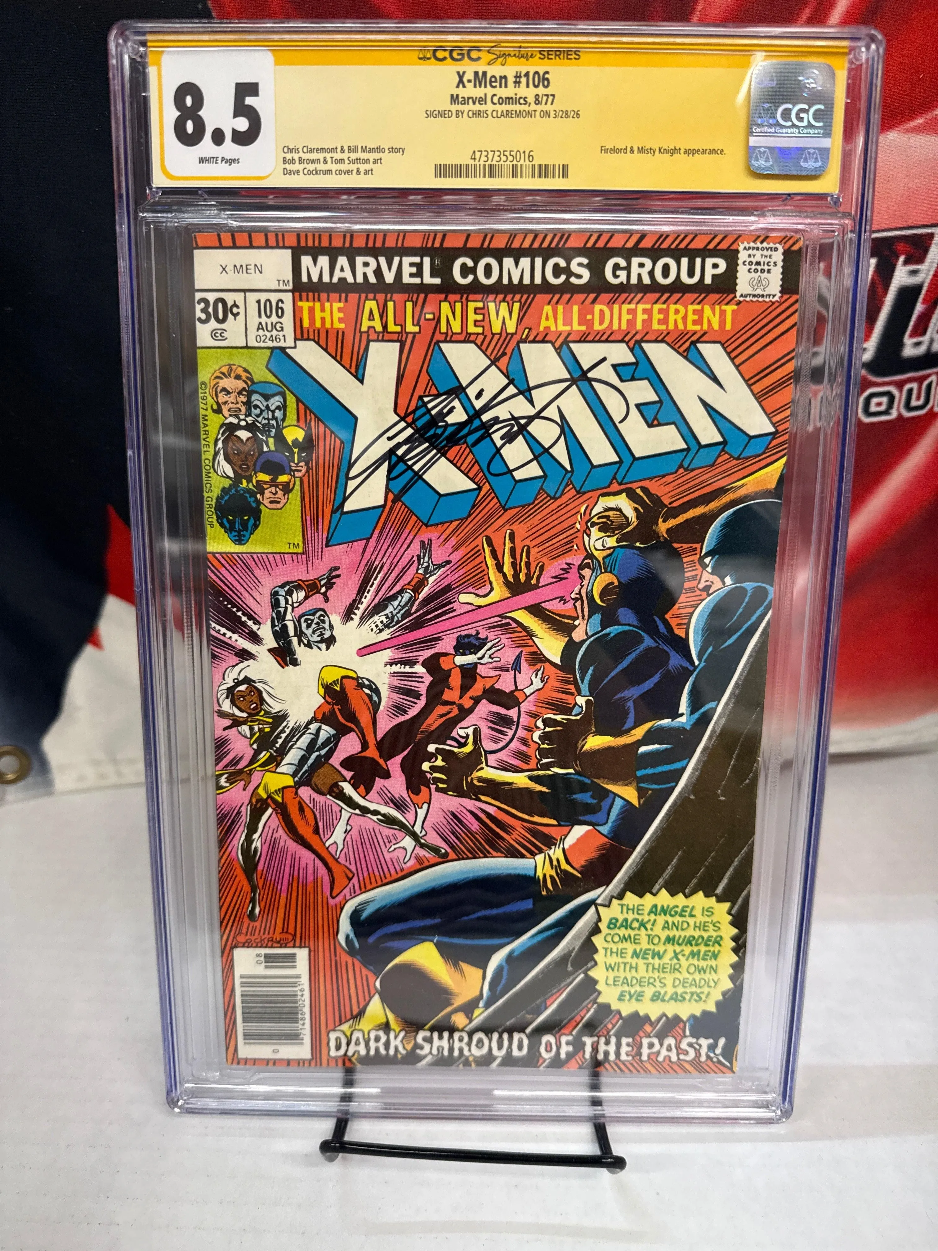 The X-Men Vol 1 106 CGC 8.5 (VF+) (1977) Signed x1 Cover Chris Claremont cross posted