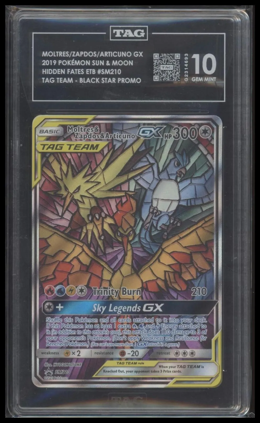 SM Promos Moltres & Zapdos & Articuno GX 10 TAG #SM210