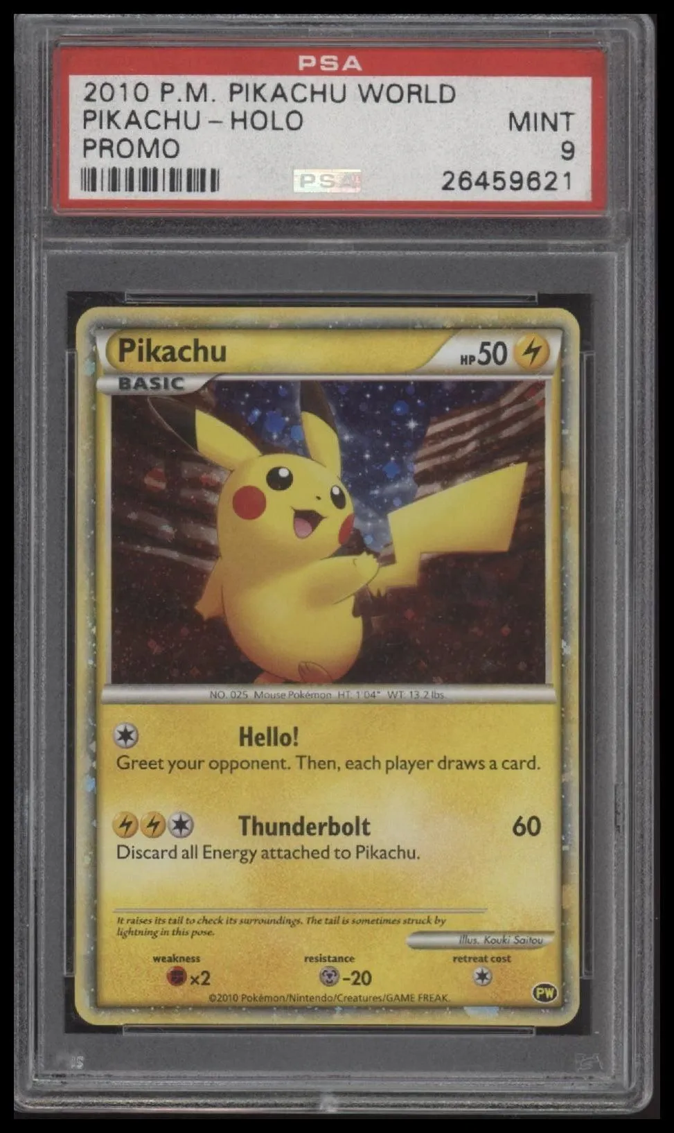 2010 Pokemon World Collection Promo Pikachu-Holo 9 PSA #