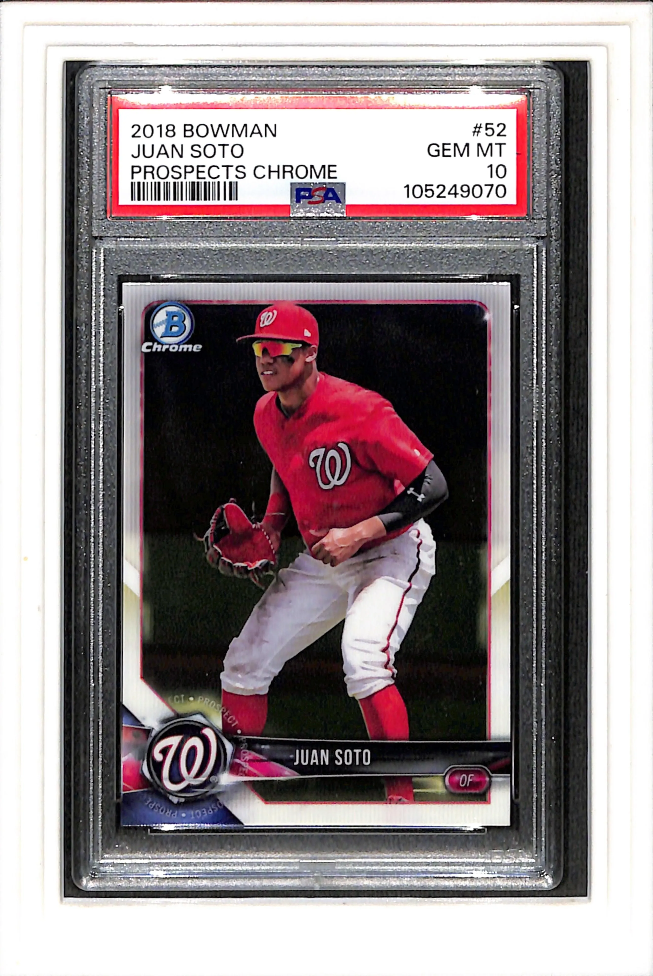2018 Bowman Prospects Chrome #52 Juan Soto Prospects Chrome PSA 10 SN 105249070