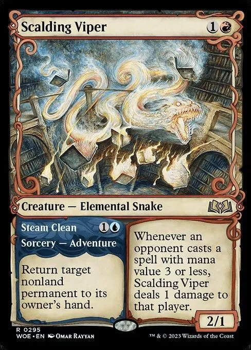 WOE, Scalding Viper // Steam Clean, (Showcase), 295, R, Near Mint, Normal, EN