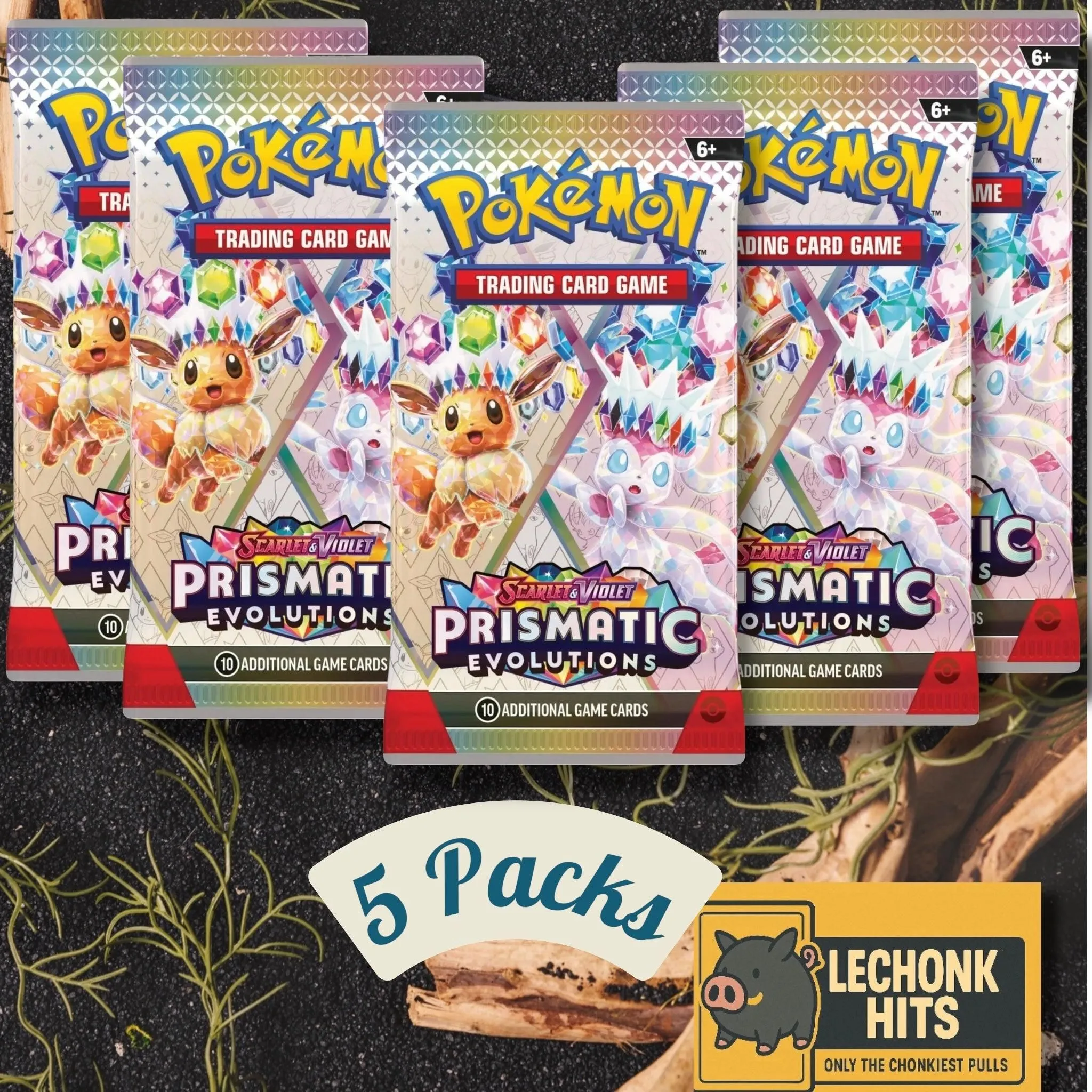 5x Prismatic Evolutions Booster Pack Sealed