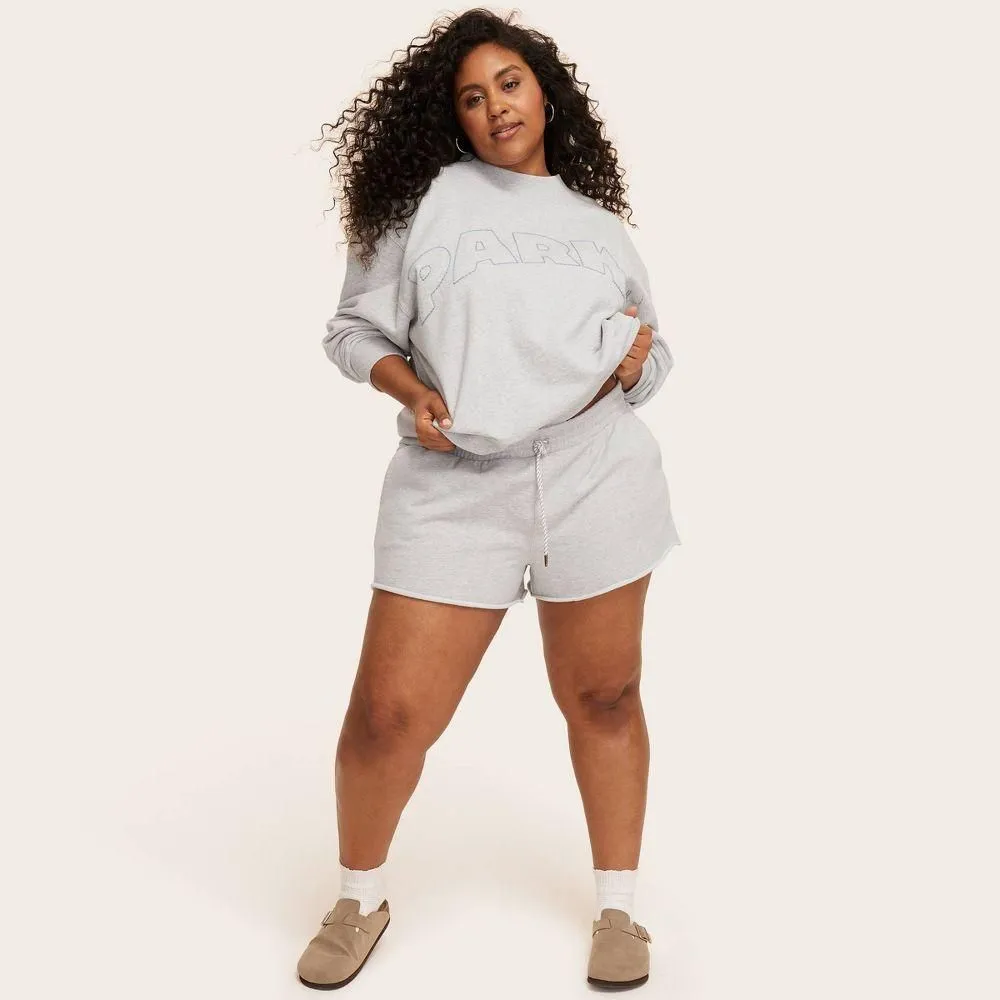New without Tags - Women's Mid-Rise Pull-On Sweatshorts - Parke Heather Gray 2X
