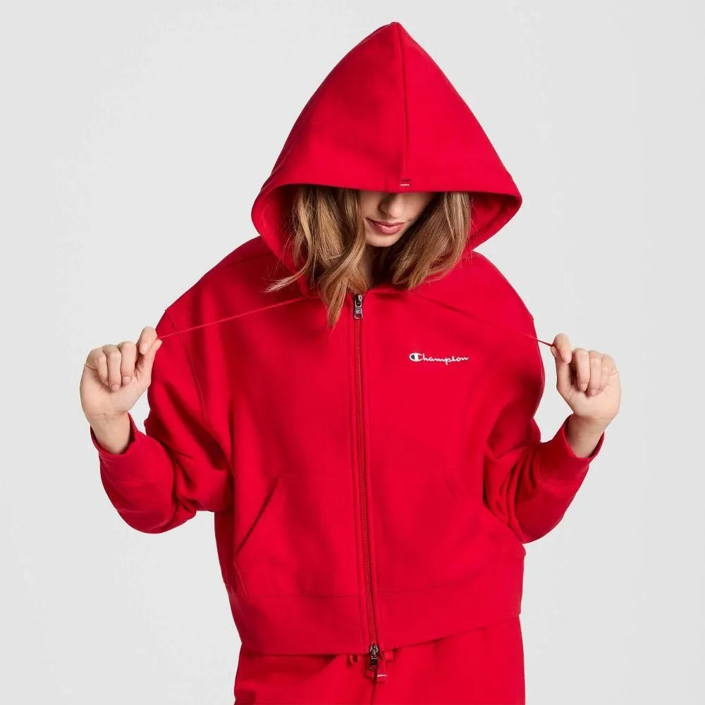 New without Tags - Champion Women's Cropped Fleece Zip-Up Sweatshirt - Red XXL