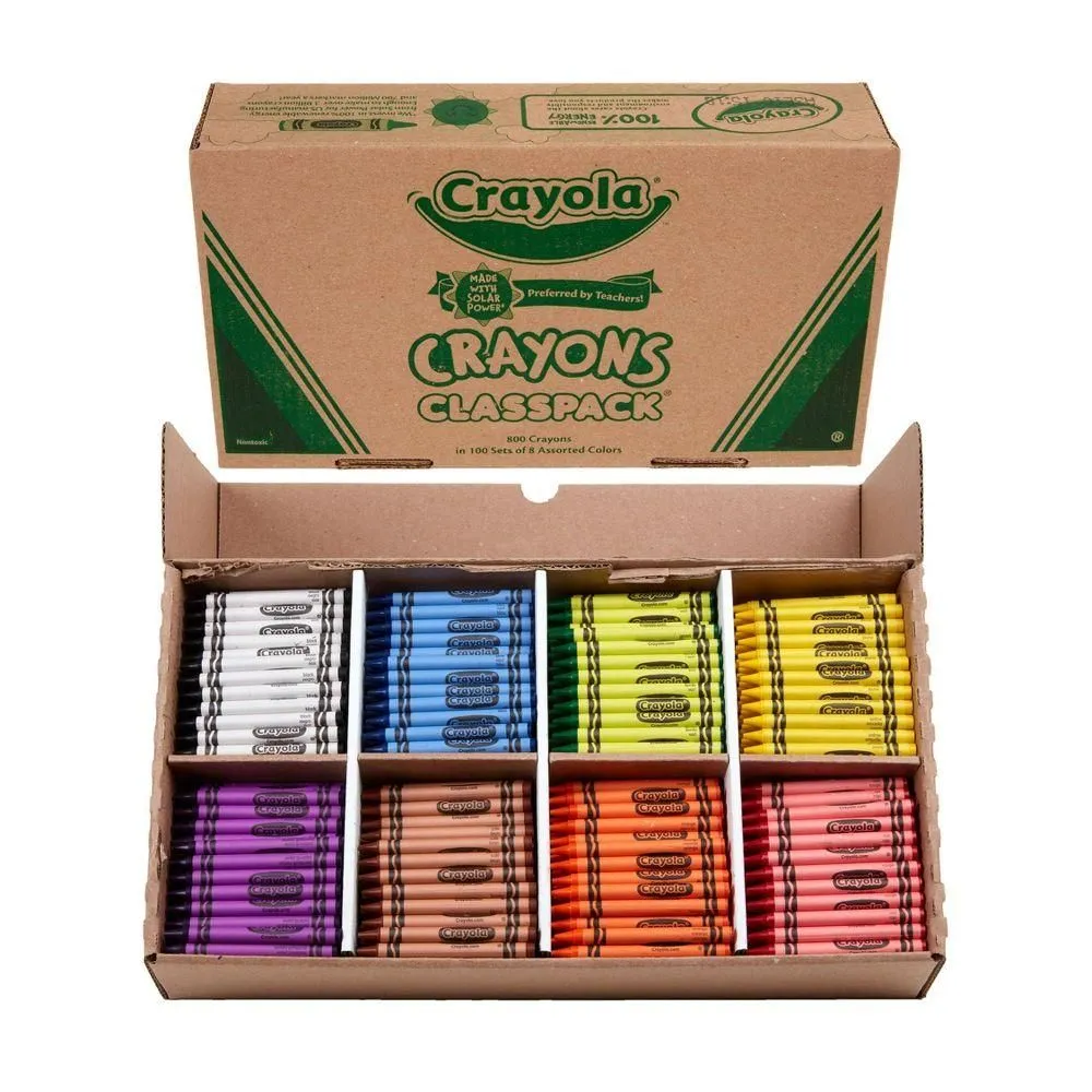 Open-box - Crayola Crayons Bulk 800ct Classroom Must Haves for Kindergarten &