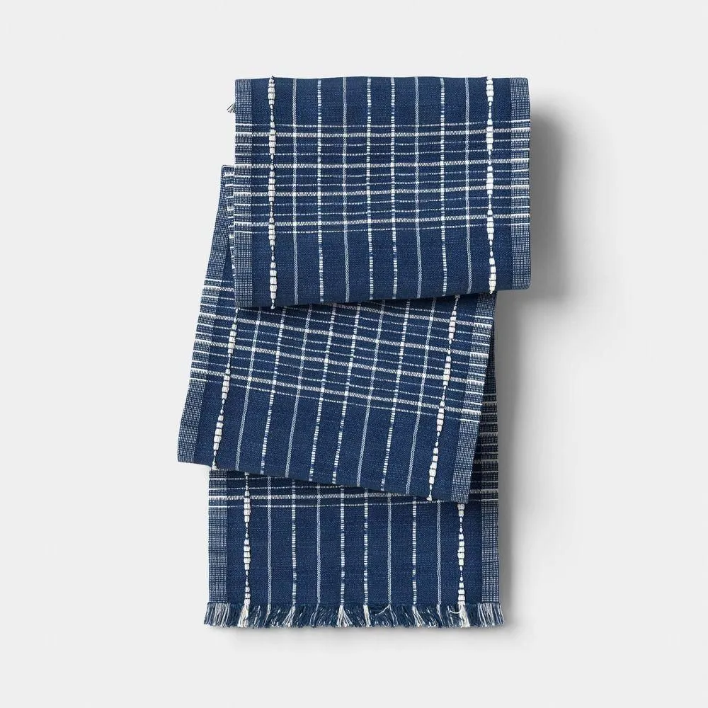 New without box - 90"x20" Table Runner Dark Blue Woven - Threshold