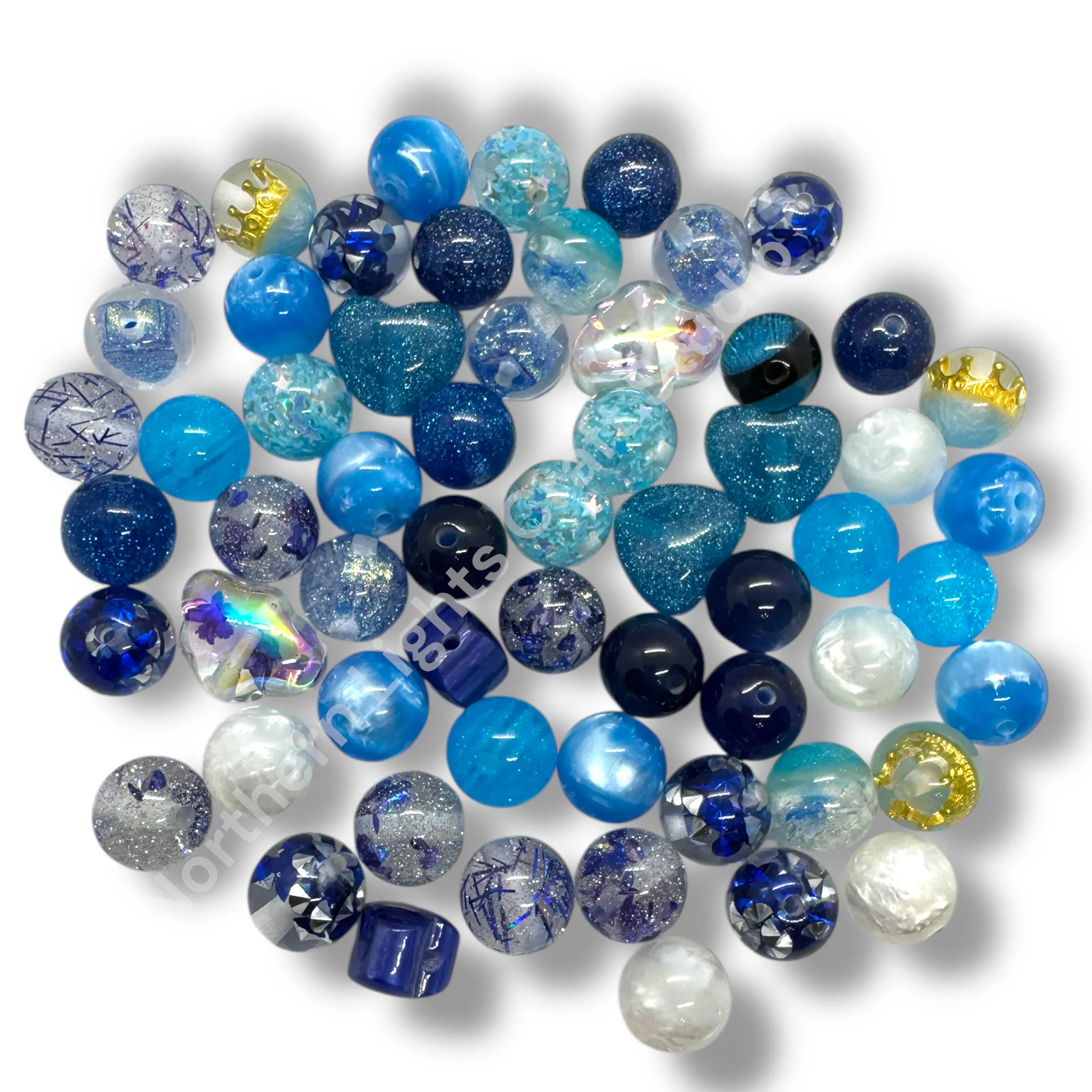 Blue Nebula Premium Bead 16mm Resin Mix -20 pc.