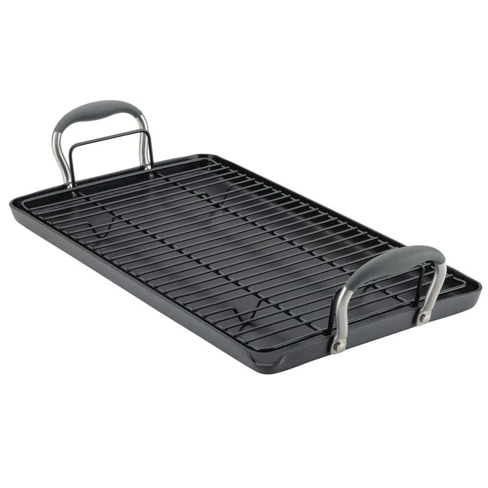 New without box - Anolon Advanced Home 10"x18" Double Burner Griddle Moonstone: Nonstick Stovetop