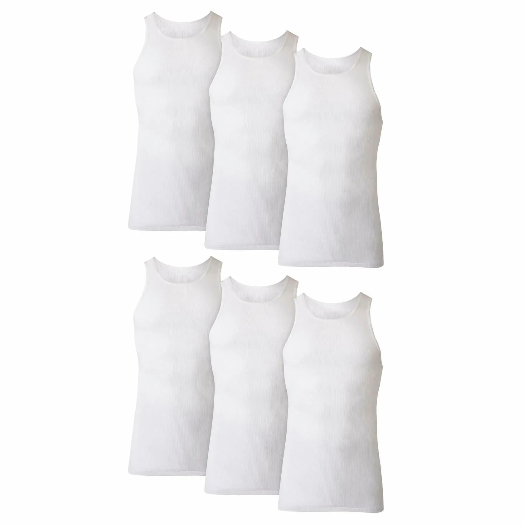 Hanes Men's Tank Tops Undershirt, Wicking, Ribbed Tanks, White S