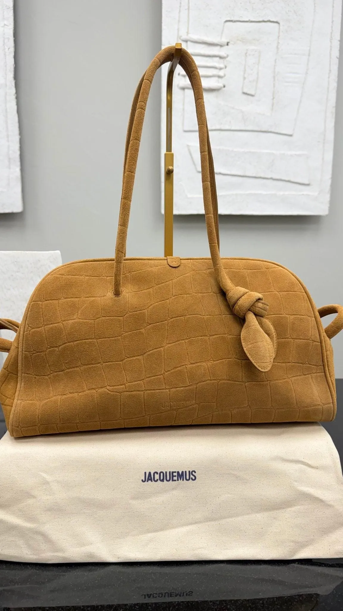 BRAND NEW - Jacquemus Camel Suede Leather Le Turismo Shoulder Bag