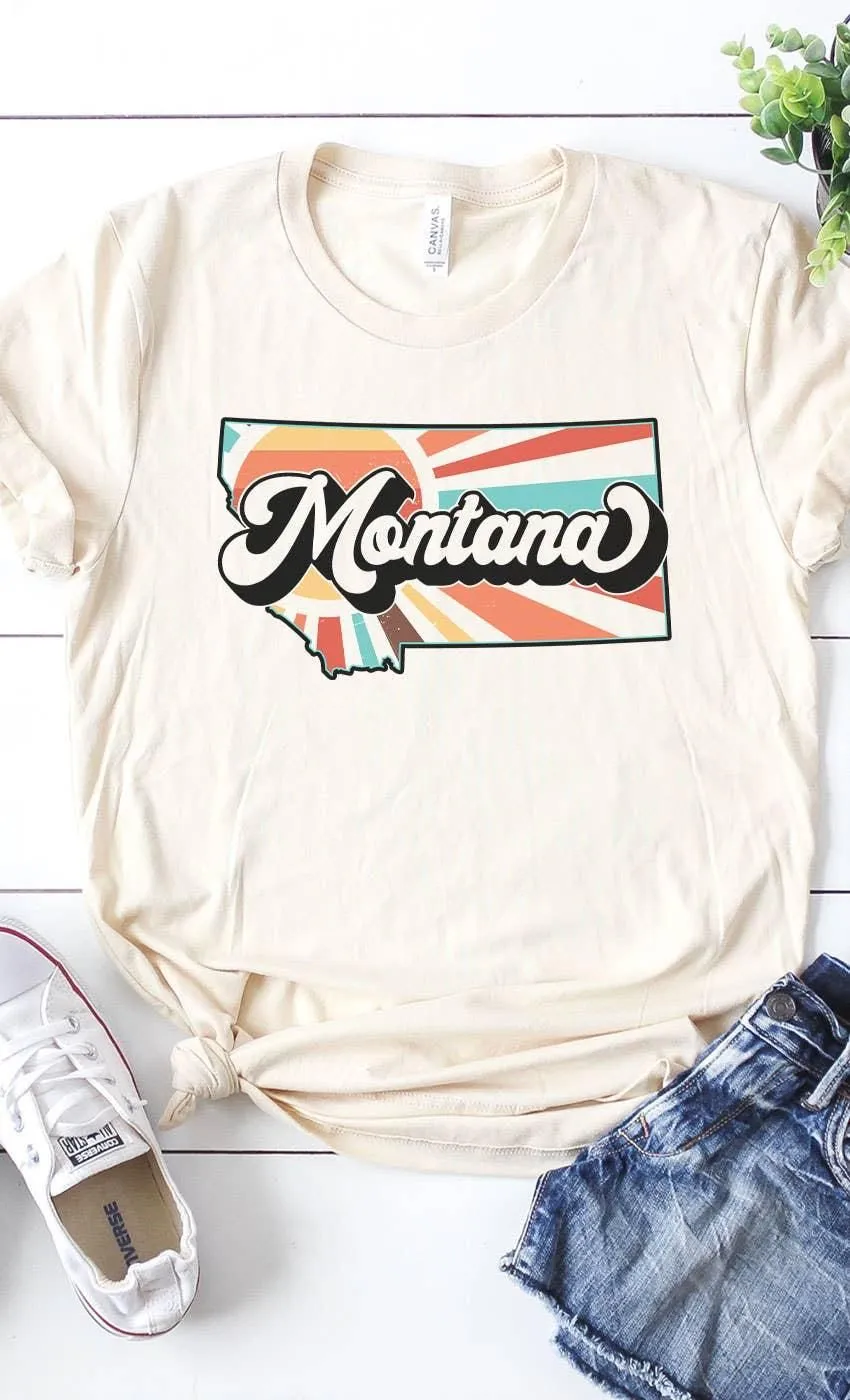 Montana Retro State Graphic Tee: CREAM