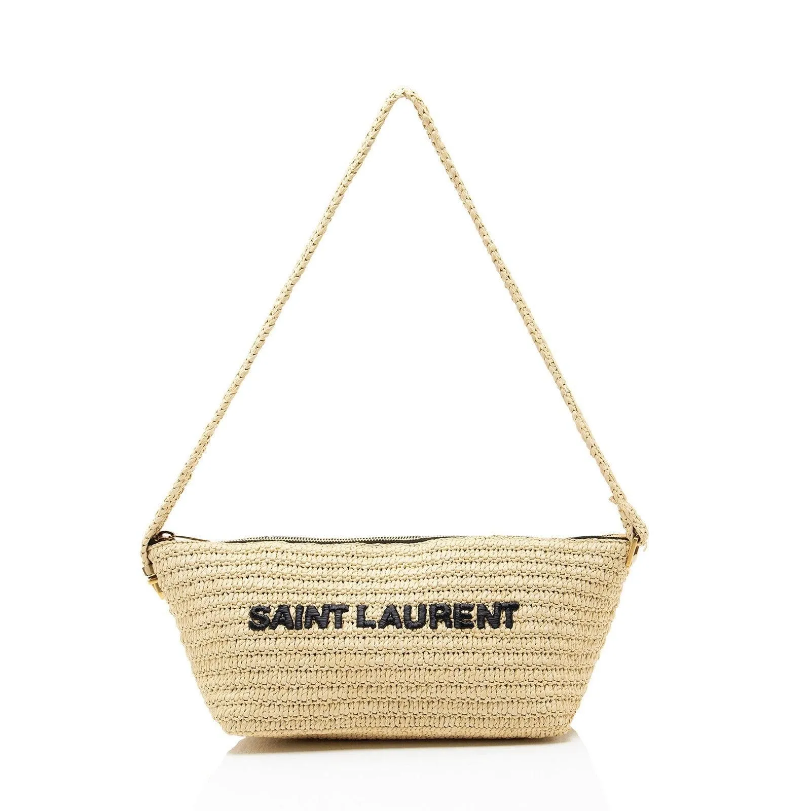YSL Le Tuc Beige Raffia Shoulder Bag 3389
