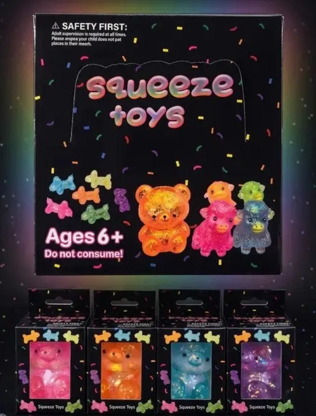 Maltose Glitter Teddy Bear Squishy - One Random Asst