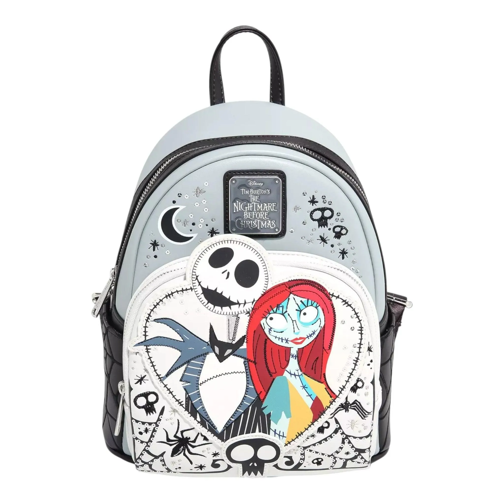 Loungefly Vault Disney The Nightmare Before Christmas Jack & Sally Heart Sequin Mini Backpack