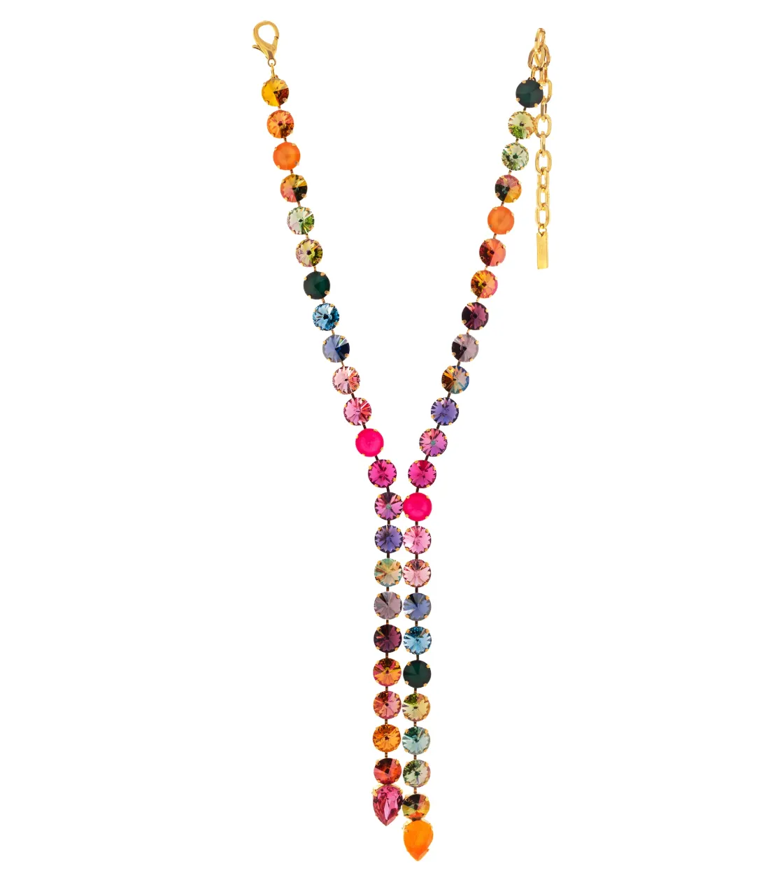 TOVA Split Necklace Watermelon + Antique Gold
