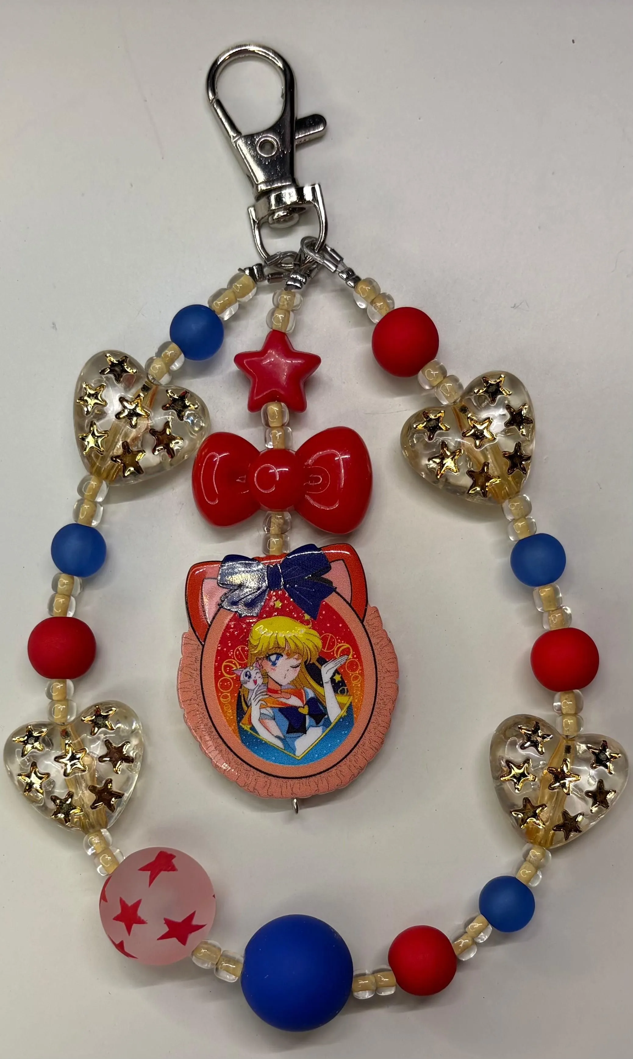 Venus Power: Sailor Venus Beaded Bag Charm 🧡