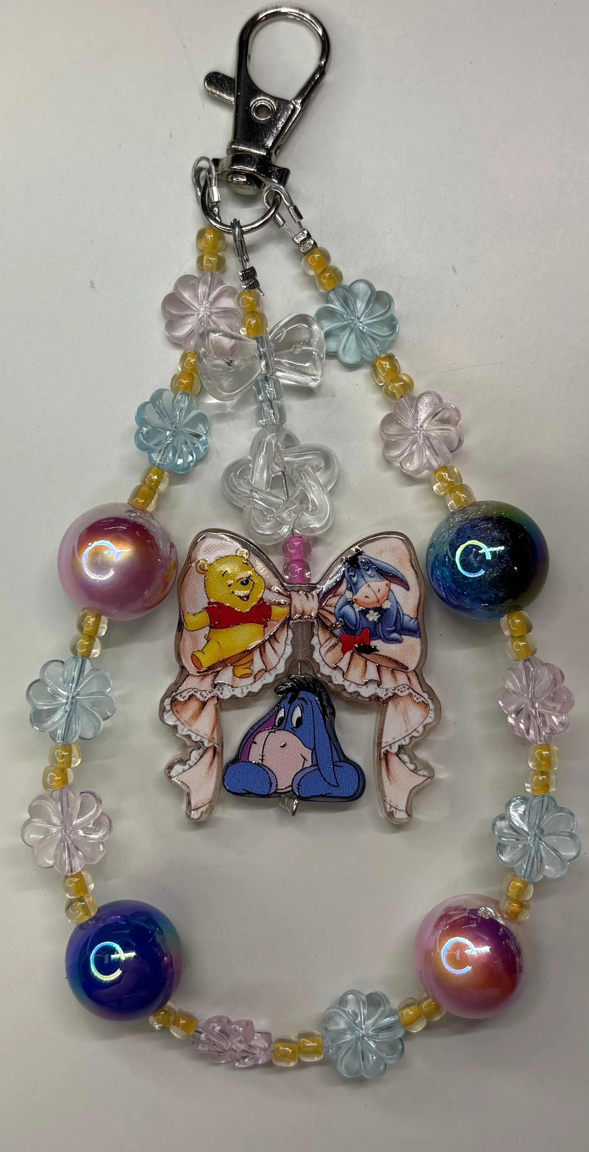 Hundred Acre Wood Vibes: Pooh & Eeyore Beaded Bag Charm 🍯