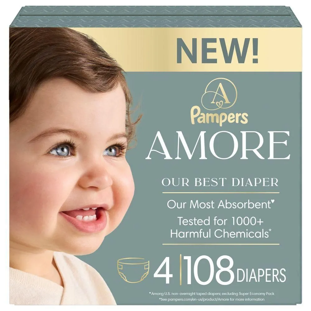 New without Tags - Amore by Pampers Diapers Enormous Pack - Size 4 - 108ct