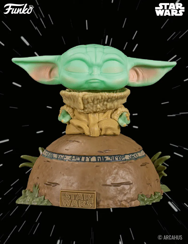 Grogu using the Force n° 485 - Figurine Funko POP! Deluxe Star Wars The  Mandalorian