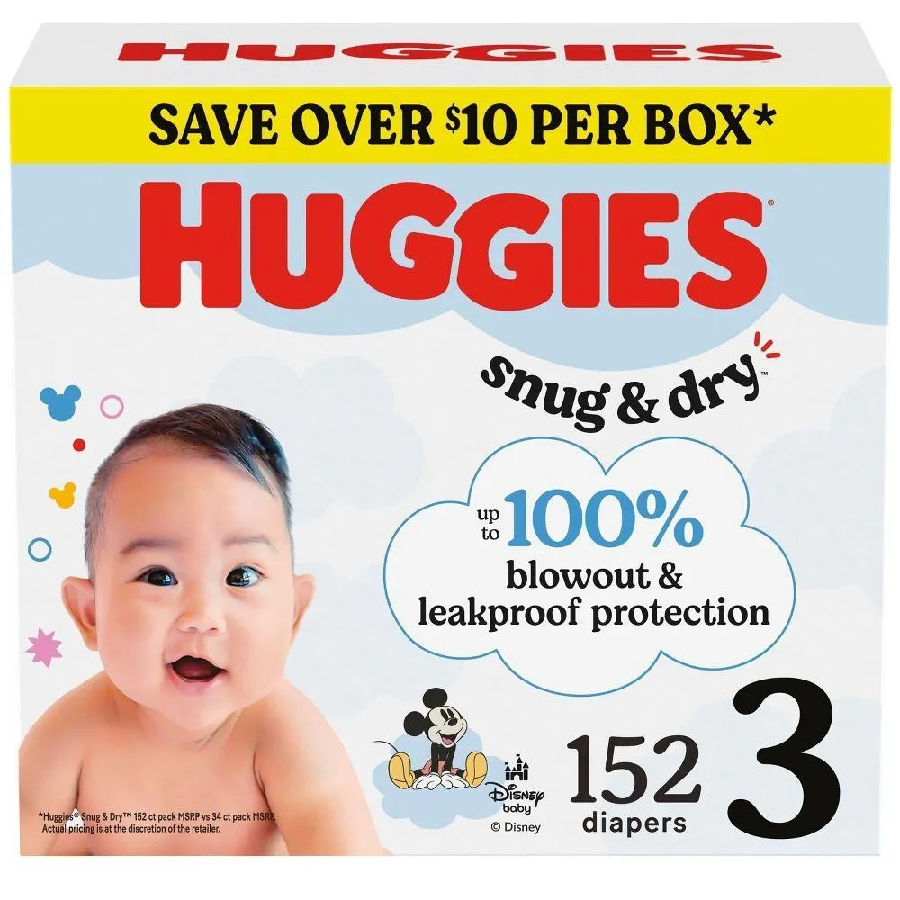 New without Tags - Huggies Snug & Dry Disposable Diapers - Size 3 - 152ct