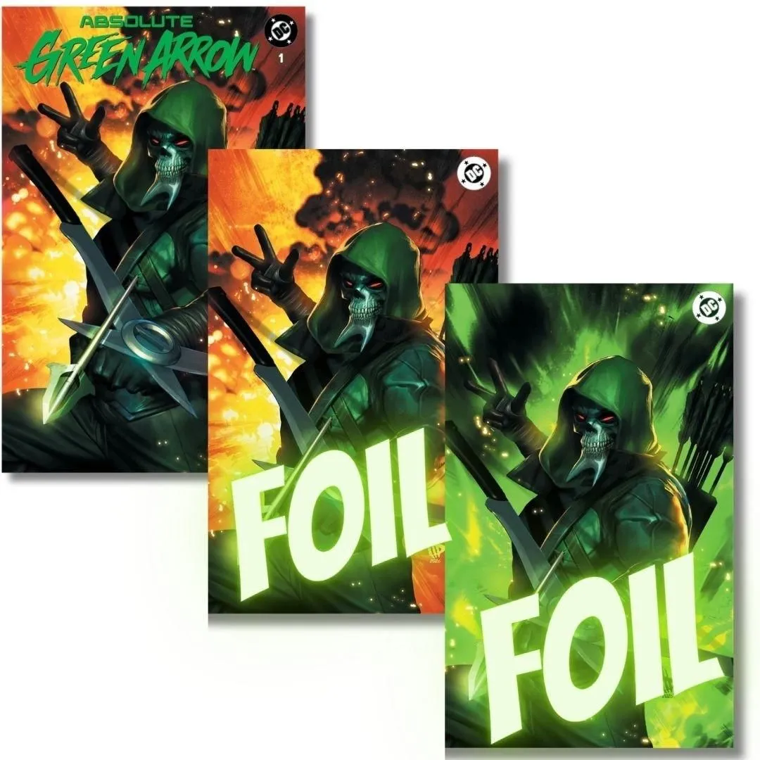 ABSOLUTE GREEN ARROW #1  TRADE & FOILS 3 BOOK EXCLUSIVE SET -  WILKINS - 1ST APP