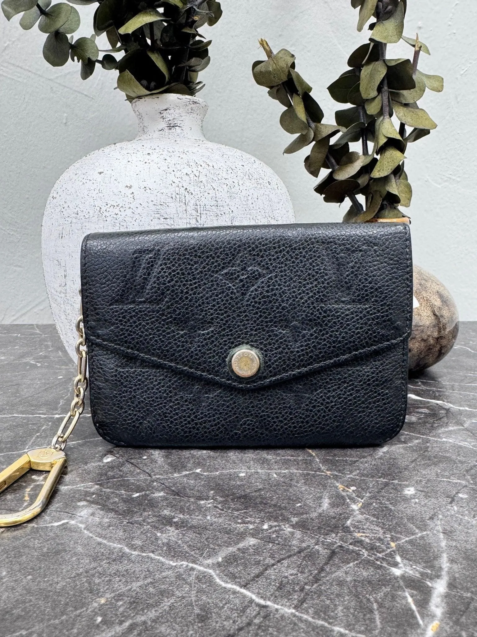 Louis Vuitton Black Monogram Empreinte Key Cles