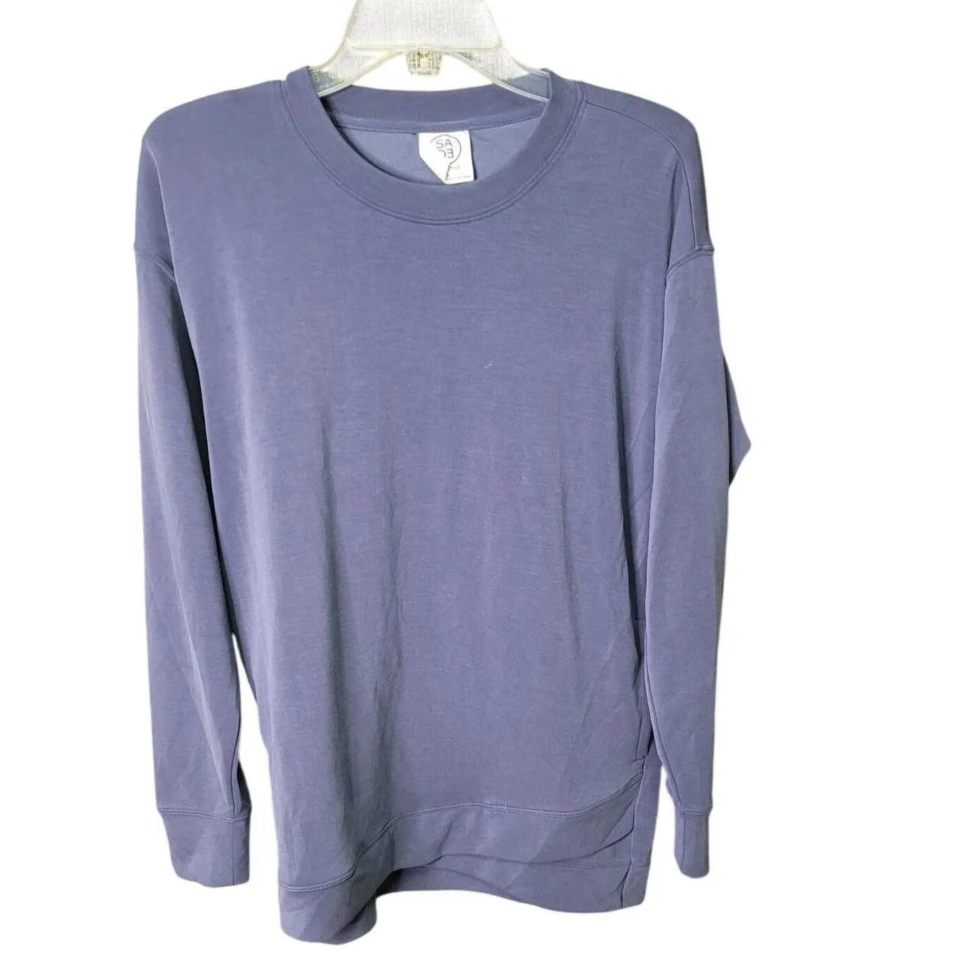 CG-19 Sage Collective Small Purple Long-Sleeve Crew Neck Sweatshirt Lightweight