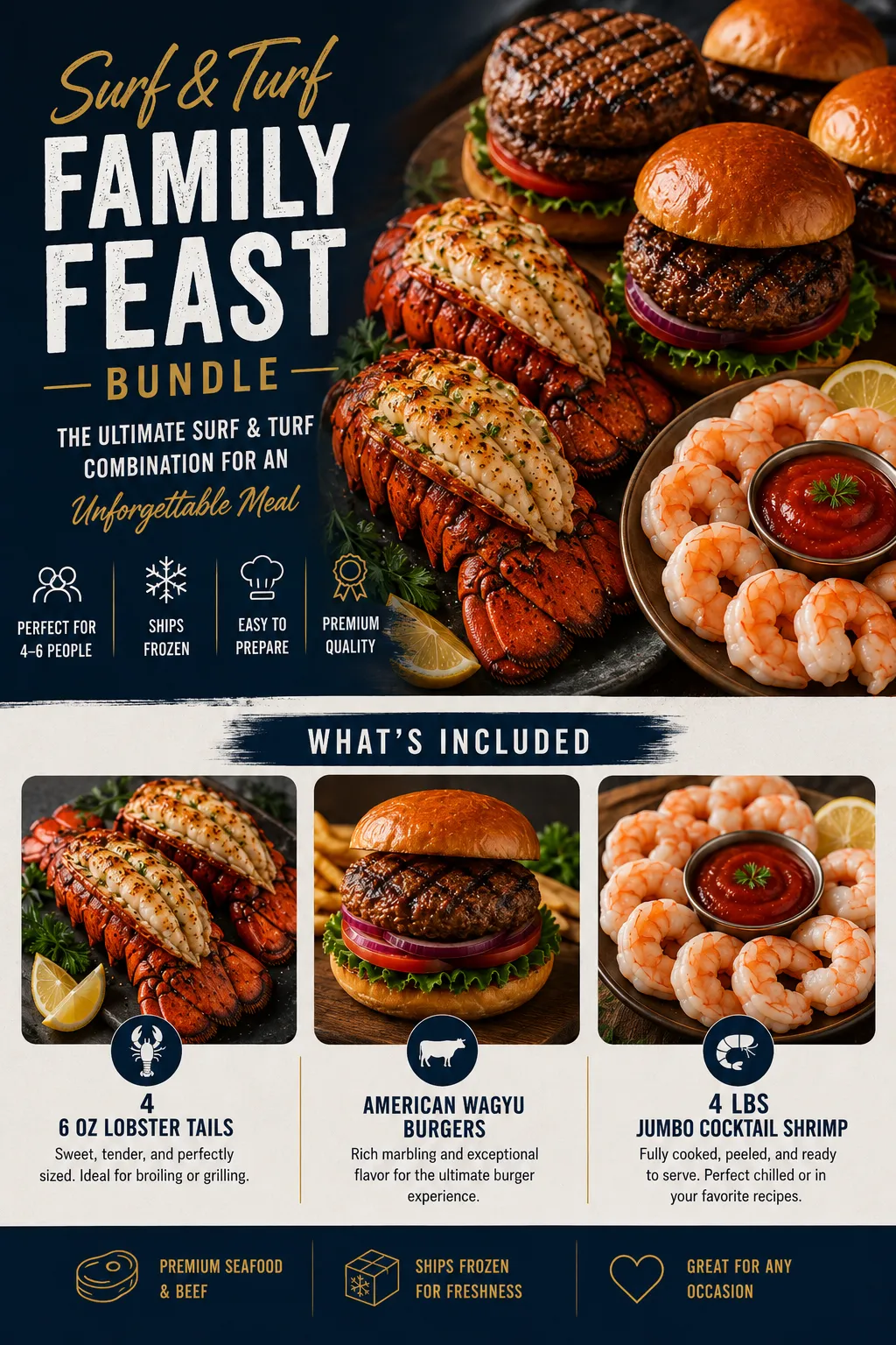 Lobster, Shrimp & Wagyu Burger Bundle