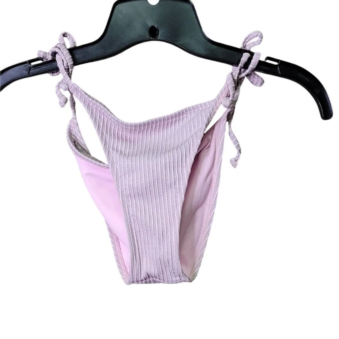 CG-16 Xhilaration S Ribbed Lilac High-Cut Bikini Bottoms Adjustable Side Ties