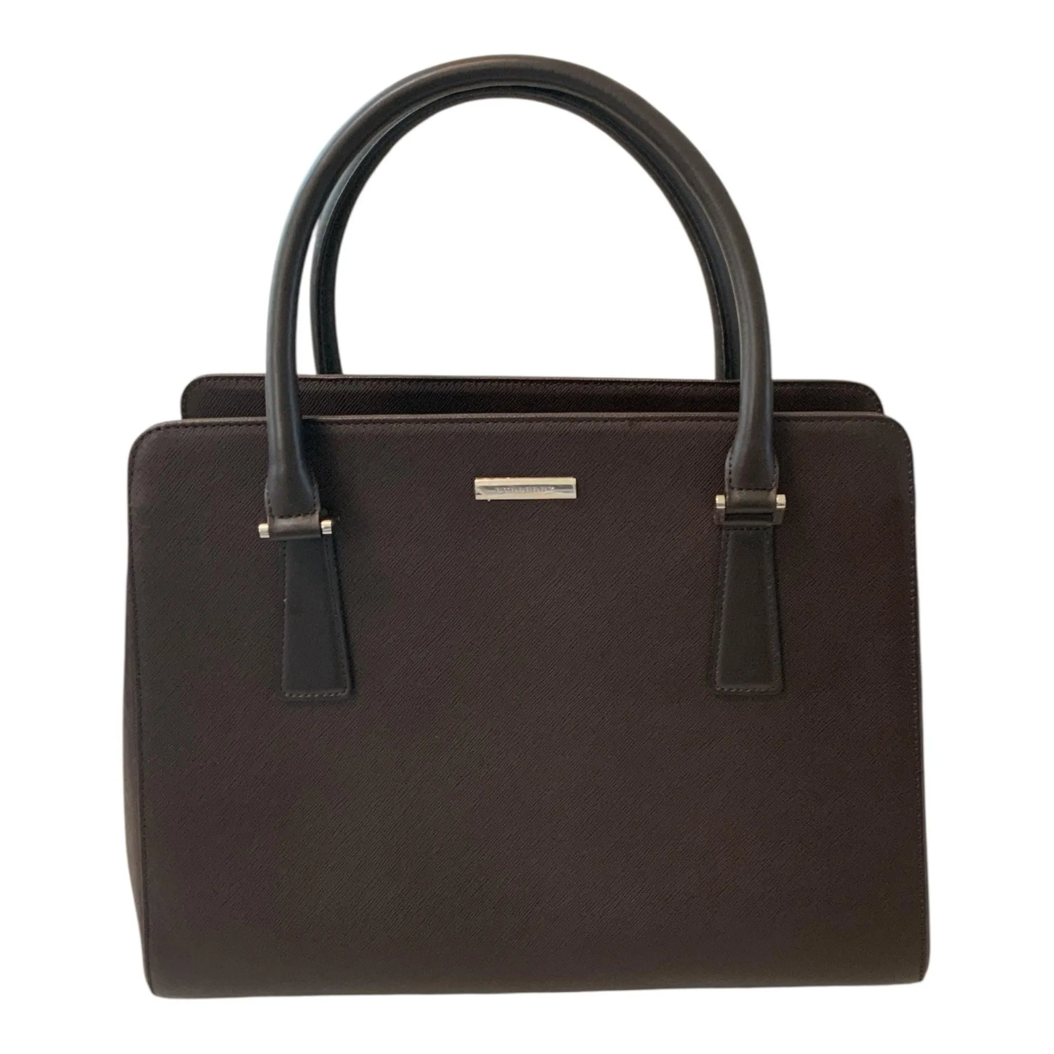 Burberry - Brown/Silver Saffiano Leather Handbag