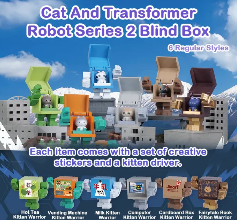 Cat And Transformer Robot Series 2 Blind Box by Jinart