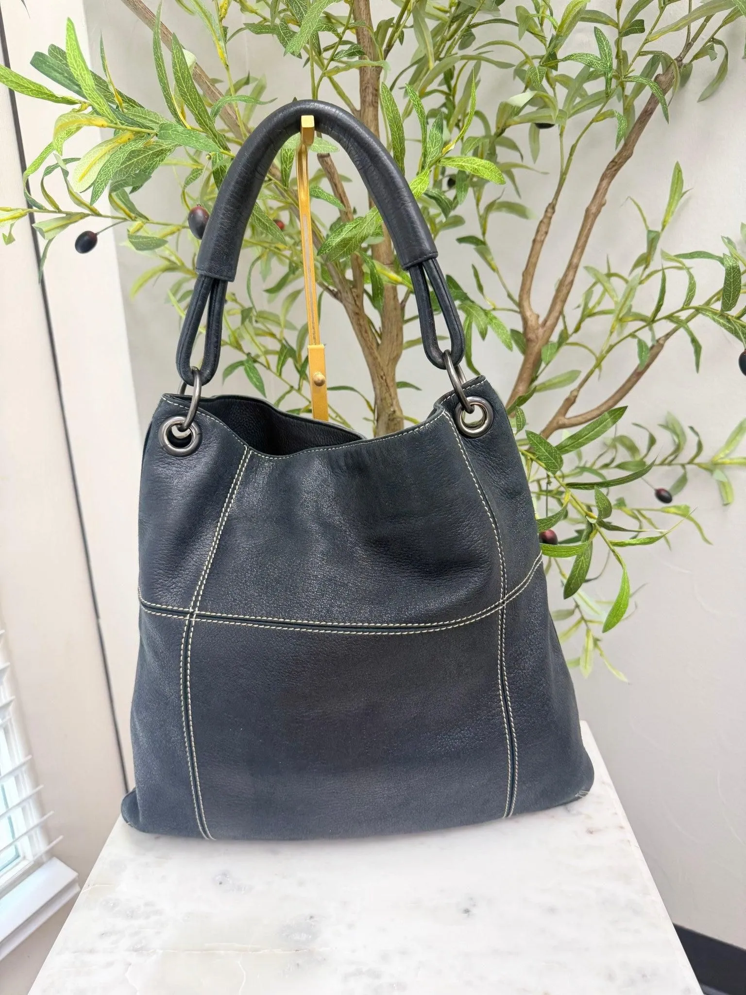 Bottega Veneta Black Leather Shoulder Bag