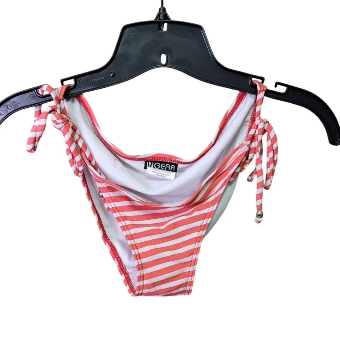 CG-4 Ingear Red & White Striped Bikini Bottom Side-Tie Design Size Small