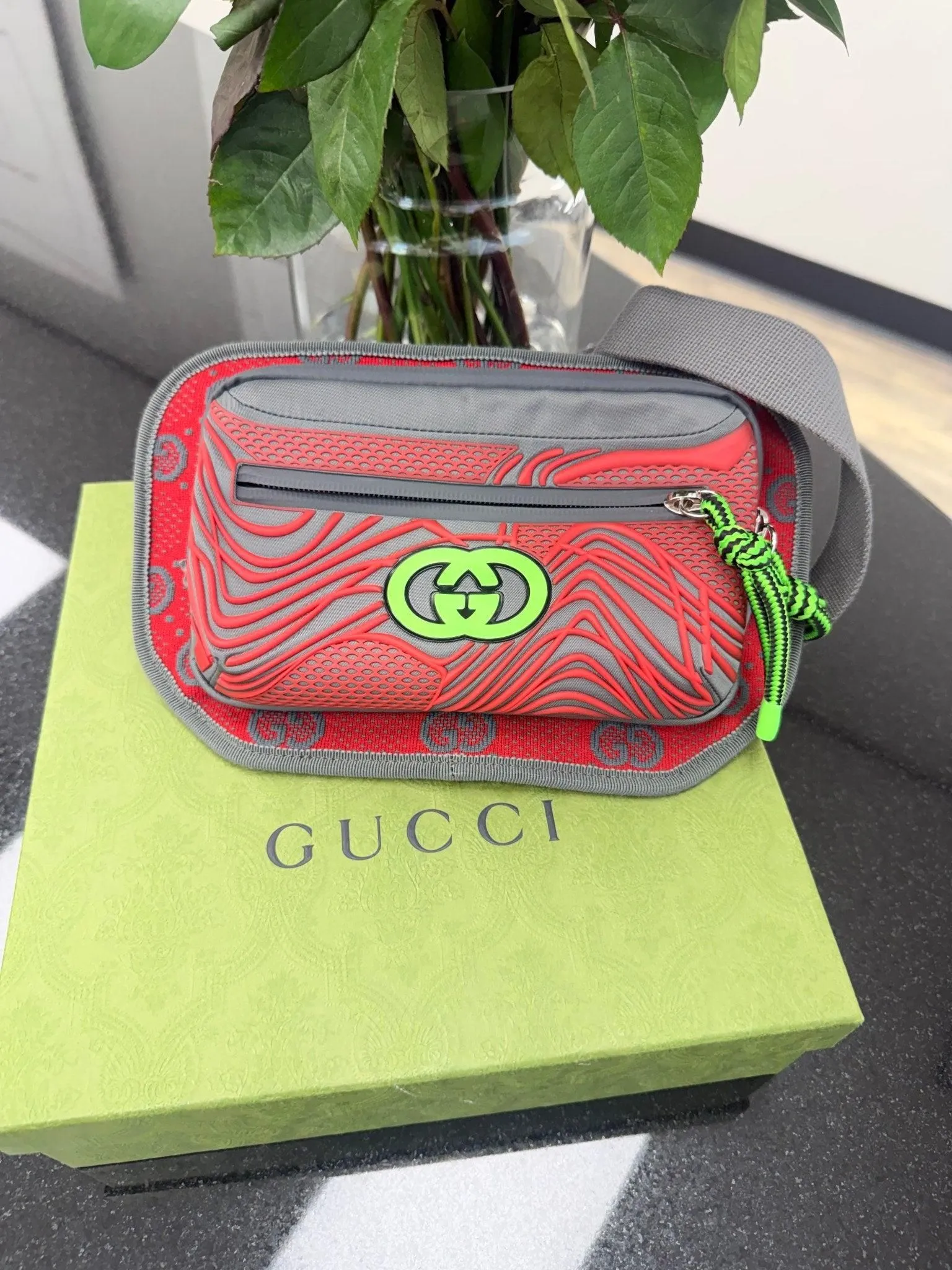 Gucci Multicolor Nylon Interlocking G Belt Bag