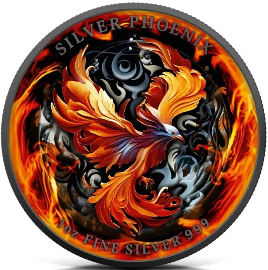 In Stock! 2025 Niue Phoenix In Flames Edition 1oz Silver Coin